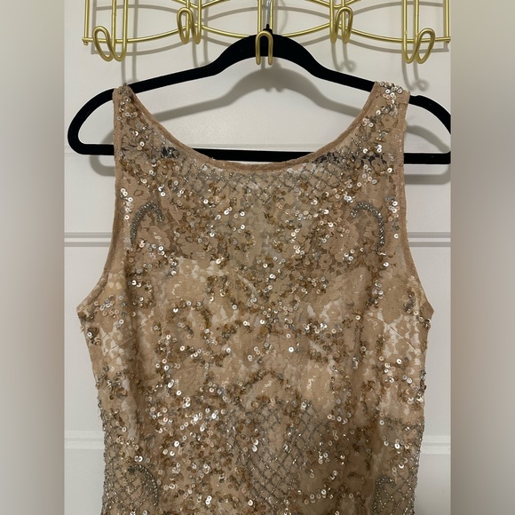 Gold Sequin Aidan Mattox Cocktail Dress - Picture 2 of 5